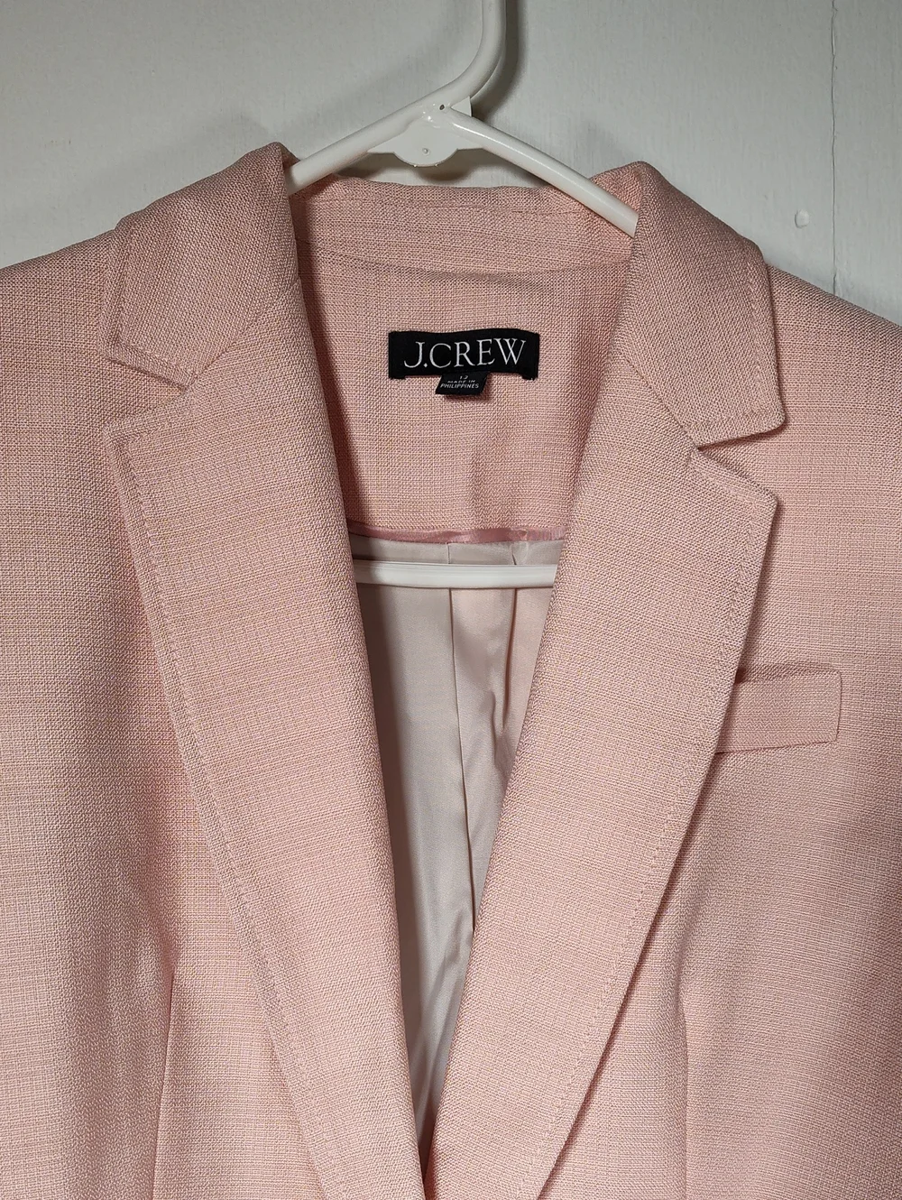 NEW J. Crew Arden Blazer in Luster Canvas Peach Petal Pink 12 - Picture 4 of 14